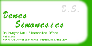 denes simoncsics business card